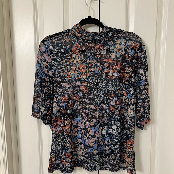 By Anthropologie Half-Sleeve Mesh Top - Picture 3 of 4